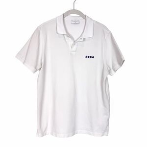 SANDRO Hero Cotton-pique Polo Shirt White Mens Collared Short Sleeve Medium m